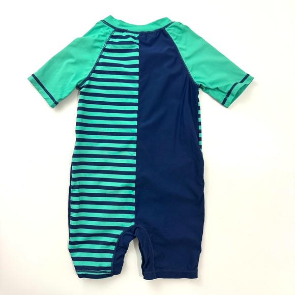 Tommy Bahama Toddler Boys Sz 3T Teal /Blue One Piece Bodysuit Rashguard Swimsuit - Picture 5 of 8
